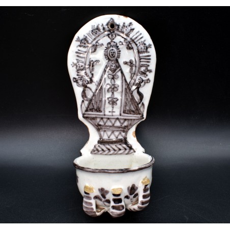 Benditera de Talavera siglo XIX manganeso