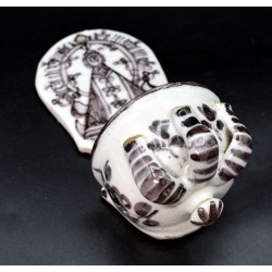 Benditera de Talavera siglo XIX manganeso