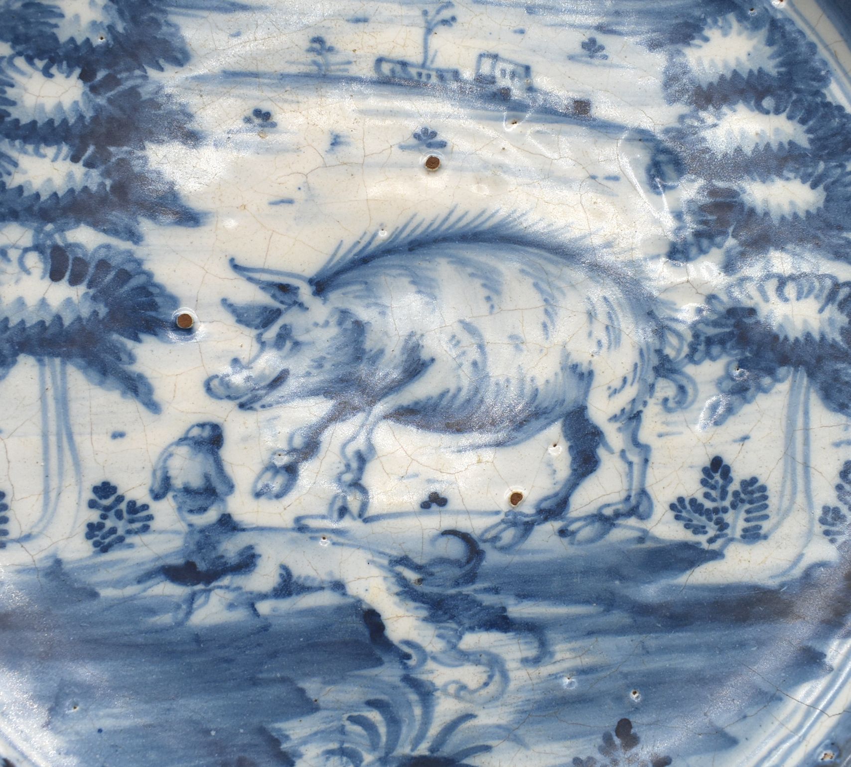 talavera azul s. XVIII